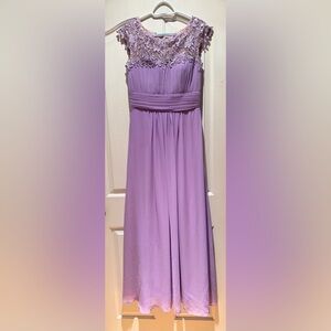 NWT Ever Pretty Lace Chiffon Evening Party Gown Lavender Rhinestone Padded SZ 6